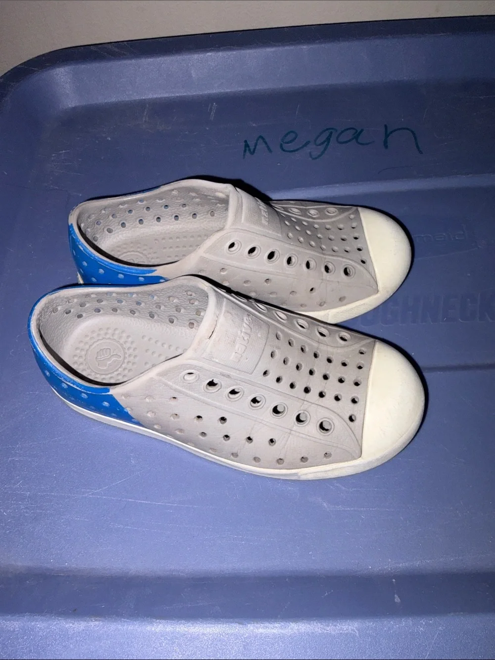 Native Kids Grey and Blue Slip-On Shoes
